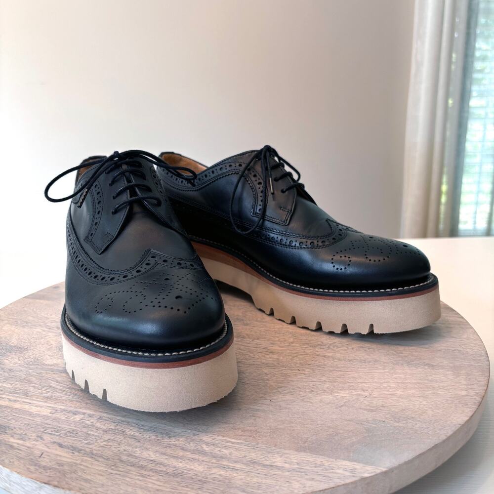 The Office of Angela Scott Miss Lucy Black Platform Oxford Shoes Women's Sz 11
